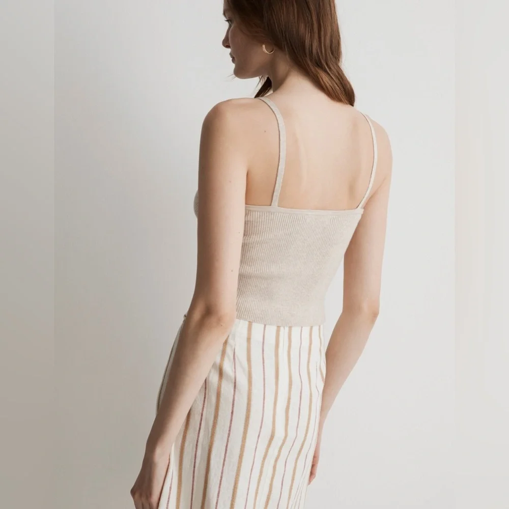 NWT Madewell Twist-Front Sarong Midi Skirt in Stripe - 0